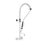 Gruppo Doccia Prelavaggio Miscelatore Biforo a Muro con Canna a Metà Asta e Doccetta Premium, Interasse 150±20 mm - P0102010302