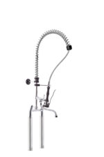 Gruppo Doccia Biforo con Prolunghe, Canna Girevole "S" Ø18x220mm, Doccia Premium, Interasse 155mm