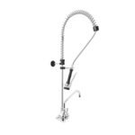 Gruppo Doccia Prelavaggio Monoforo con Canna "C" Ø18x250mm e Maniglie Rotonde