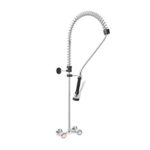 Gruppo Doccia Prelavaggio Biforo a Muro con Maniglie Rotonde, Interasse 150mm