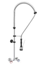 Gruppo Doccia Prelavaggio Biforo a Muro con Maniglie Rotonde, Interasse 150mm - immagine 2