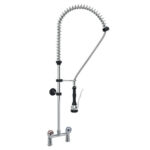 Gruppo Doccia Prelavaggio Biforo con Maniglie Rotonde, Interasse Fisso 155mm