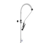 Gruppo Doccia Prelavaggio Monoforo Acqua Fredda con Maniglia Rotonda e Doccetta Basic