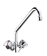 Miscelatore Monoforo con Canna 'C' Ø18x300 mm e Maniglie Rotonde - immagine 2