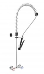 Gruppo Doccia Prelavaggio Biforo a Muro con Maniglie Rotonde e Doccetta Basic - immagine 2