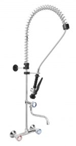 Gruppo Doccia Prelavaggio Biforo a Muro con Canna Girevole a Metà Asta e Doccetta Basic - immagine 2