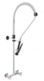 Gruppo Doccia Prelavaggio Biforo a Muro con Maniglie Rotonde e Doccetta Basic - immagine 2