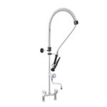Gruppo Doccia Prelavaggio Biforo con Canna Girevole a Metà Asta e Doccetta Basic