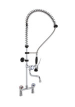 Gruppo Doccia Prelavaggio Biforo con Canna Girevole a Metà Asta e Doccetta Basic - immagine 2