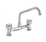 Rubinetto Biforo con Canna Girevole 'C' Ø20x250 mm e Maniglie Rotonde