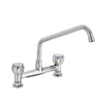 Rubinetto Biforo con Canna 'C' Ø20x300 mm e Maniglie Rotonde