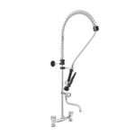Gruppo Doccia Prelavaggio Biforo con Canna Girevole a Metà Asta e Doccetta Basic