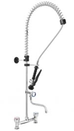 Gruppo Doccia Prelavaggio Biforo con Canna Girevole a Metà Asta e Doccetta Basic - immagine 2