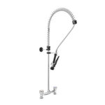 Gruppo Doccia Prelavaggio Biforo a Lavello con Maniglie Rotonde e Doccetta Basic